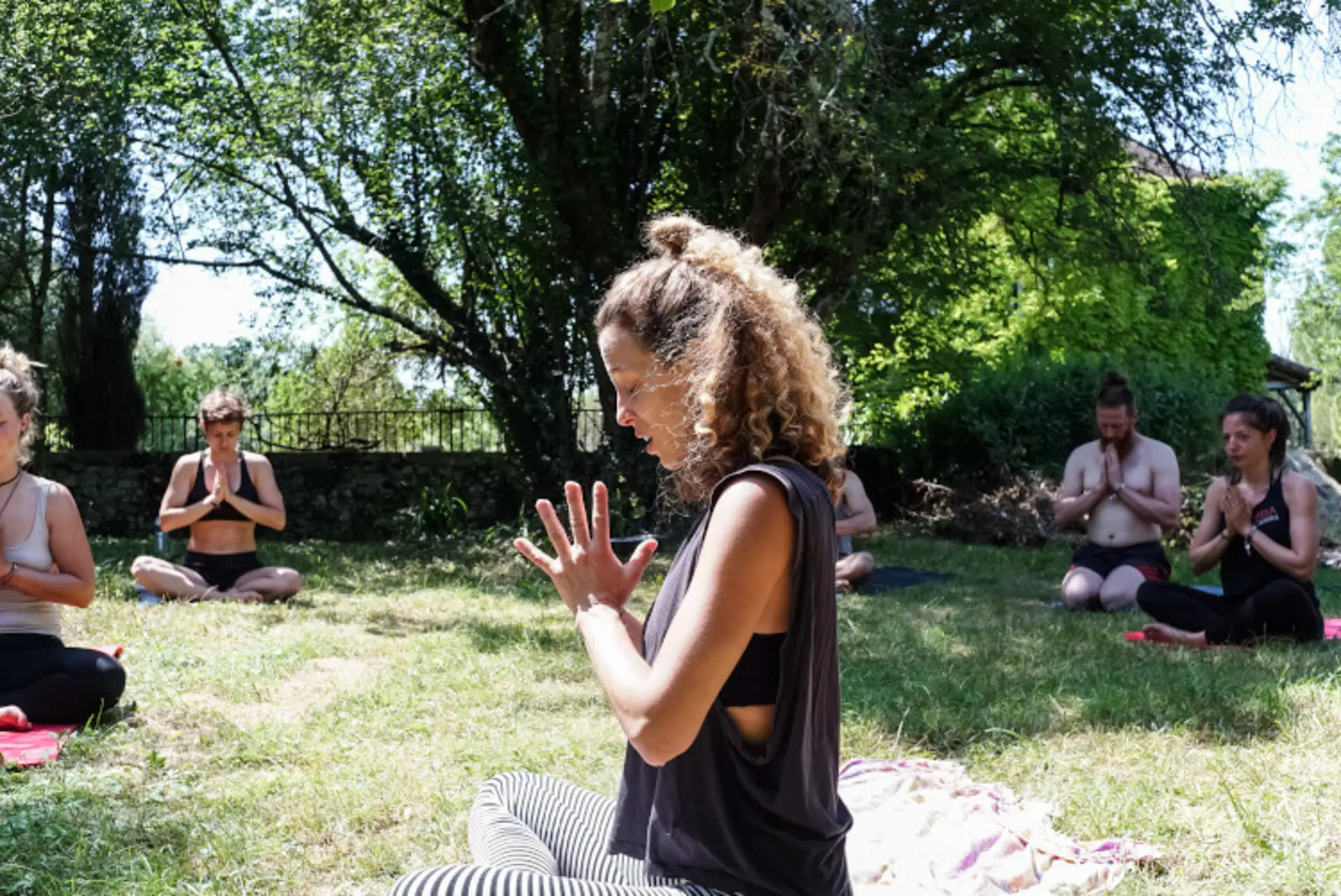 Outdoor yoga session in nature